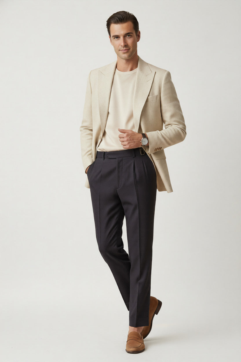 Claudio Mariani Trousers in Four-Season Navy Cotton