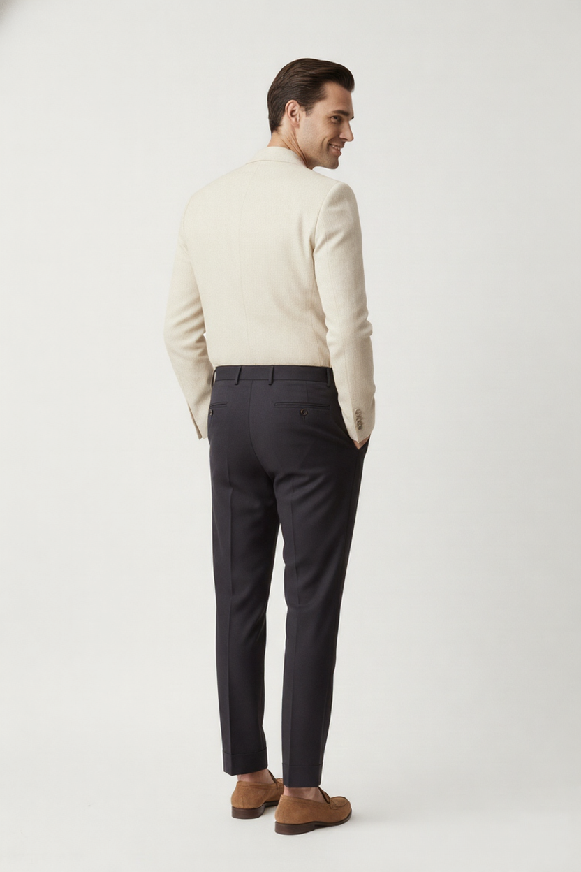 Claudio Mariani Trousers in Four-Season Navy Cotton