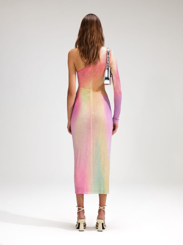 One-Shoulder Slit Dress With Cinched Waist for Women, Upper East Side, BYMANYC New York.