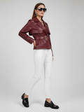 Women's Collared Zip Jacket BURGUNDY - RED HOOK: New Collection COUTURE in BROOKLYN - BYMANYC ® New York